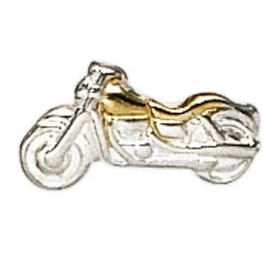 X-Mas SALE: Einzel-Ohrstecker Motorrad 925 Sterling Silber bicolor vergoldet