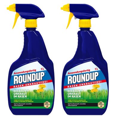 2 x ROUNDUP® Rasen-Unkrautfrei AF Sprühflasche, 1 Liter