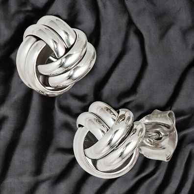 Ohrstecker Knoten 925 Sterling Silber rhodiniert Ohrringe Silberohrstecker