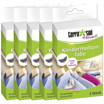 5 x Terrasan HOME® Kleidermottenfalle, 2 Stück
