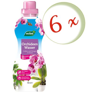 6 x WESTLAND® Orchideen Wasser, 720 ml