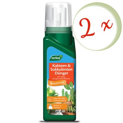 2 x WESTLAND® Kakteen und Sukkulenten Dünger, 200 ml