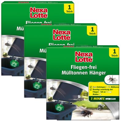 3 x NEXA LOTTE® Fliegen-Frei Mülltonnen Hänger, 1 Stück