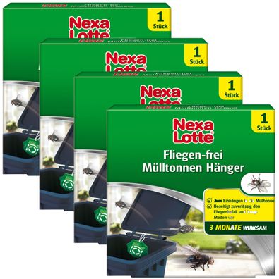 4 x NEXA LOTTE® Fliegen-Frei Mülltonnen Hänger, 1 Stück