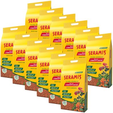 12 x SERAMIS® Pflanz-Granulat für Zimmerpflanzen, 25 Liter