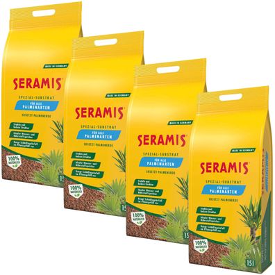 4 x SERAMIS® Spezial-Substrat für Palmen, 15 Liter