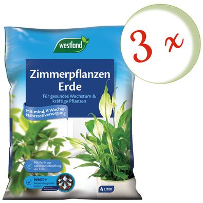 3 x WESTLAND® Zimmerpflanzen Erde, 4 Liter