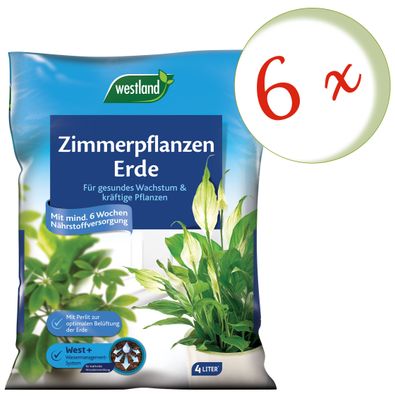 6 x WESTLAND® Zimmerpflanzen Erde, 4 Liter