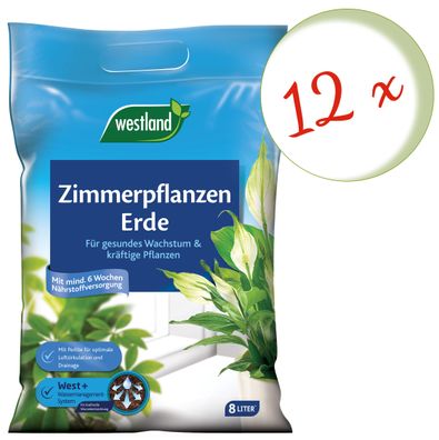 12 x WESTLAND® Zimmerpflanzen Erde, 8 Liter