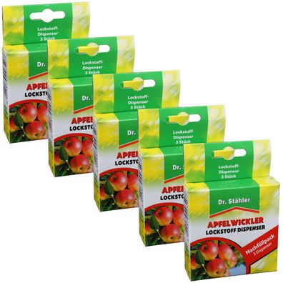 5 x DR. Stähler Apfelwickler Pheromon-Dispenser, 3 Stück