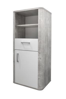 Beistellschrank Edana 55 x 41 x 128 Grey/Weiß 15108