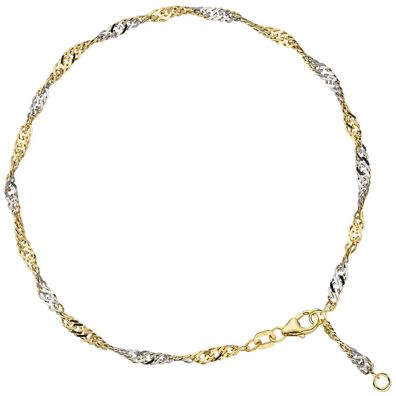 Fußkettchen Fußkette 925 Sterling Silber gold vergoldet 2,9 mm 25 cm Karabiner