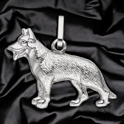 Anhänger Schäferhund Hund 925 Sterling Silber Silberanhänger