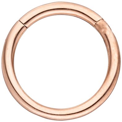 Segmentring Edelstahl rotgold farben Klick-System Scharnier Ringstärke 1,2 mm