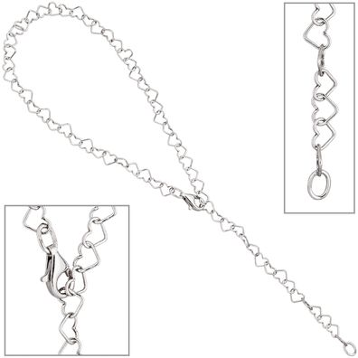 Fußkettchen Fußkette Herz 925 Sterling Silber 27 cm variabel verkürzbar