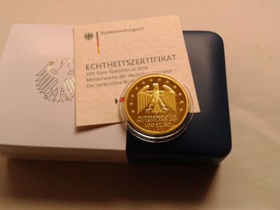 100 euro 2024 Kleist Derzerbrochne Krug 15,55g 1/2 Unze Gold Prägestätte J (Hamburg)