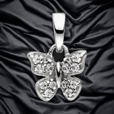 Kinder Anhänger Schmetterling 925 Sterling Silber mit Zirkonia Kinderanhänger