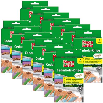 12 x NEXA LOTTE® Cedarholz-Ringe, 6 Stück