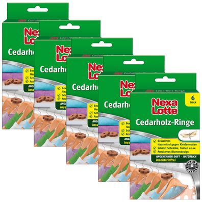 5 x NEXA LOTTE® Cedarholz-Ringe, 6 Stück