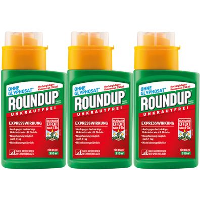 3 x ROUNDUP® Express Konzentrat, 250 ml