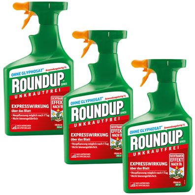 3 x ROUNDUP® Express AF Sprühflasche, 1 Liter