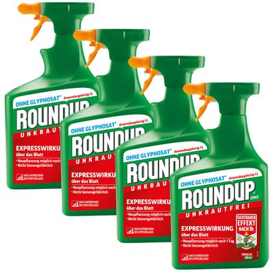 4 x ROUNDUP® Express AF Sprühflasche, 1 Liter