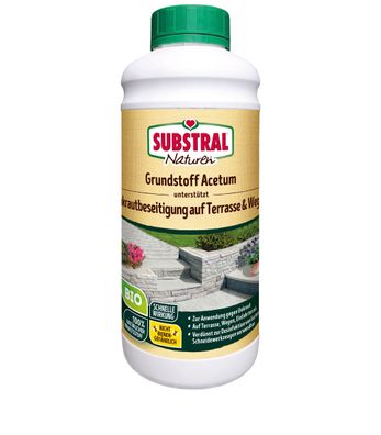 SUBSTRAL® Naturen® Grundstoff Acetum Unkrautbeseitigung BIO, 1 Liter Flasche