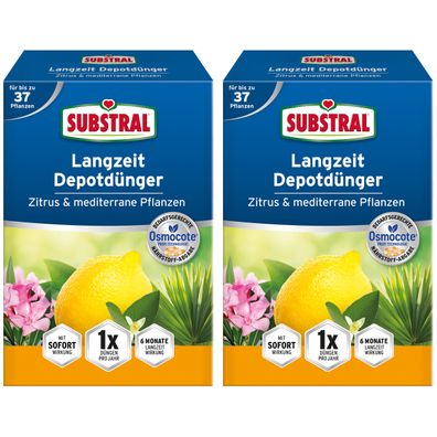 2 x SUBSTRAL® Langzeit Depotdünger für Zitrus & Mediterrane Pflanzen, 750 g