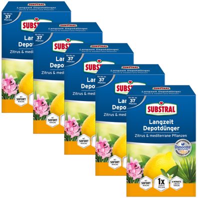 5 x SUBSTRAL® Langzeit Depotdünger für Zitrus & Mediterrane Pflanzen, 750 g