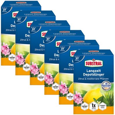 6 x SUBSTRAL® Langzeit Depotdünger für Zitrus & Mediterrane Pflanzen, 750 g