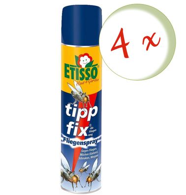 4 x FRUNOL DELICIA® Etisso® Tipp fix Fliegenspray, 400 ml - auch gegen Wespen