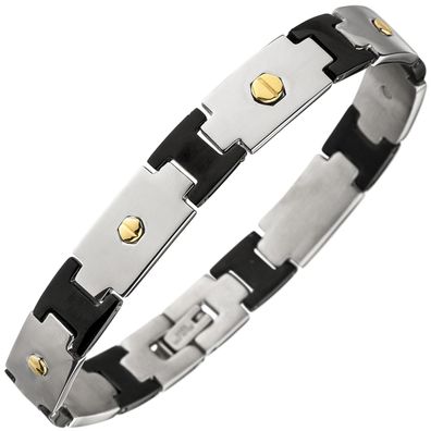 X-Mas SALE: Armband Edelstahl schwarz beschichtet 21 cm