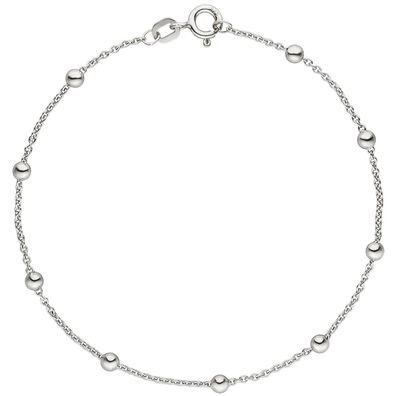 Fußkettchen Fußkette mit Kugeln 925 Sterling Silber 25 cm Silberkette