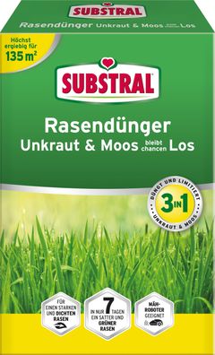 SUBSTRAL® Rasendünger Unkraut & Moos bleibt Chancenlos, 4 kg