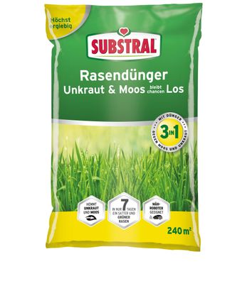 SUBSTRAL® Rasendünger Unkraut & Moos bleibt Chancenlos, 7,2 kg