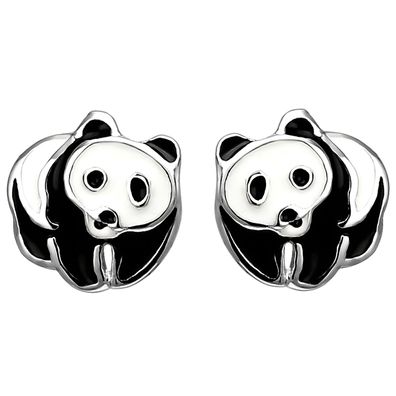 Kinder Ohrstecker Panda 925 Sterling Silber Ohrringe Silberohrringe