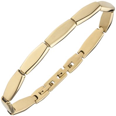 X-Mas SALE: Armband Edelstahl gold-farben beschichtet matt 21 cm