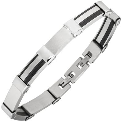 X-Mas SALE: Armband Edelstahl teilweise schwarz beschichtet 21 cm