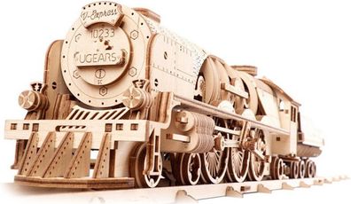 Ugears Houten V Express Stoomtrein met Tender DIY Modelbouw Knutselen