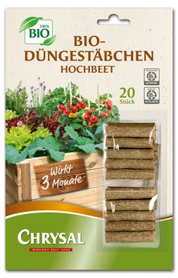 Chrysal Bio-Düngestäbchen Hochbeet, 20 Stück