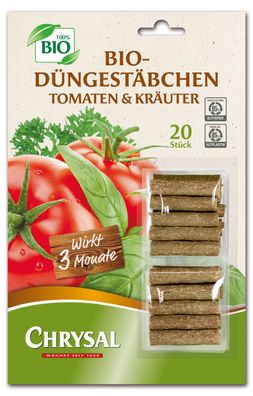 Chrysal Bio-Düngestäbchen? Tomaten & Kräuter, 20 Stück