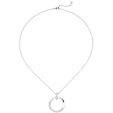 Collier Kette mit Anhänger 925 Sterling Silber eismatt 10 Zirkonia 45 cm