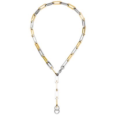 Y-Collier Halskette Edelstahl gelbgoldfarben beschichtet 47 cm