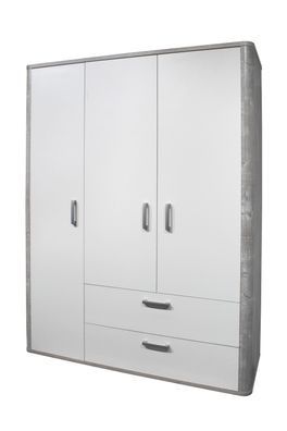 Kleiderschrank Edana 138 x 51 x 189 Grey/Weiß 15109