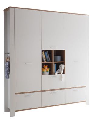 Kleiderschrank Emma 160 x 47 x 195 Weiß/Asteiche 15092