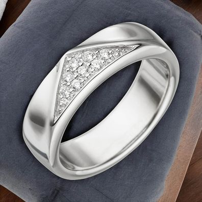 Damen Ring 925 Sterling Silber 8 Zirkonia Silberring