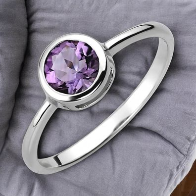 Damen Ring 925 Sterling Silber 1 Amethyst lila violett Silberring