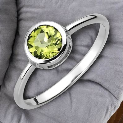 Damen Ring 925 Sterling Silber 1 Peridot grün Silberring