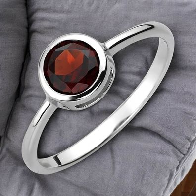 Damen Ring 925 Sterling Silber 1 Granat rot Silberring