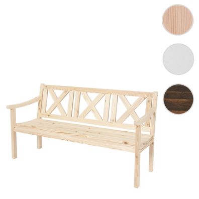 Gartenbank Kopenhagen, Sitzbank Parkbank, 3-Sitzer Gastro-Qualität Massiv-Holz 160cm